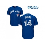 Men Toronto Blue Jays #14 Justin Smoak Blue New Cool Base Stitched MLB Jersey