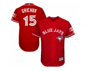 Men Toronto Blue Jays #15 Randal Grichuk Red Flexbase Authentic Collection Canada Day Stitched MLB Jersey Men Toronto Blue Jays #15 Randal Grichuk Red Flexbase Authentic Collection Canada Day Stitched MLB Jersey