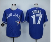 Men Toronto Blue Jays #17 Ryan Goins Blue 2016 Official Cool Base Jersey