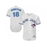Men Toronto Blue Jays #18 Curtis Granderson White Flexbase Authentic Collection Stitched MLB Jersey Men Toronto Blue Jays #18 Curtis Granderson White Flexbase Authentic Collection Stitched MLB Jersey