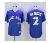 Men Toronto Blue Jays #2 Troy Tulowitzki Blue New Cool Base 40th Anniversary Stitched Baseball Jersey Men Toronto Blue Jays #2 Troy Tulowitzki Blue New Cool Base 40th Anniversary Stitched Baseball Jersey