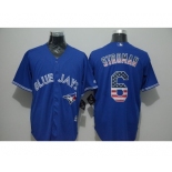 Men Toronto Blue Jays #6 Marcus Stroman Blue USA Flag Fashion Cool Base Jersey Men Toronto Blue Jays #6 Marcus Stroman Blue USA Flag Fashion Cool Base Jersey