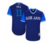 Men's 2017 Little League World Series Blue Jays #11 Kevin Pillar Pill Royal Jersey Men's 2017 Little League World Series Blue Jays #11 Kevin Pillar Pill Royal Jersey