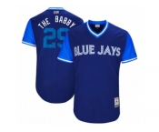 Men's 2017 Little League World Series Blue Jays #29 Devon Travis The Babby Royal Jersey Men's 2017 Little League World Series Blue Jays #29 Devon Travis The Babby Royal Jersey