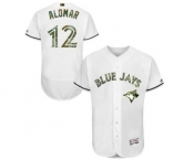 Men's Majestic Toronto Blue Jays #12 Roberto Alomar Authentic White 2016 Memorial Day Fashion Flex Base MLB Jersey Men's Majestic Toronto Blue Jays #12 Roberto Alomar Authentic White 2016 Memorial Day Fashion Flex Base MLB Jersey