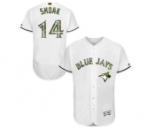 Men's Majestic Toronto Blue Jays #14 Justin Smoak Authentic White 2016 Memorial Day Fashion Flex Base MLB Jersey Men's Majestic Toronto Blue Jays #14 Justin Smoak Authentic White 2016 Memorial Day Fashion Flex Base MLB Jersey