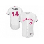 Men's Majestic Toronto Blue Jays #14 Justin Smoak Authentic White 2016 Mother's Day Fashion Flex Base MLB Jersey Men's Majestic Toronto Blue Jays #14 Justin Smoak Authentic White 2016 Mother's Day Fashion Flex Base MLB Jersey