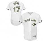 Men's Majestic Toronto Blue Jays #17 Ryan Goins Authentic White 2016 Memorial Day Fashion Flex Base MLB Jersey Men's Majestic Toronto Blue Jays #17 Ryan Goins Authentic White 2016 Memorial Day Fashion Flex Base MLB Jersey