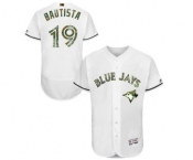 Men's Majestic Toronto Blue Jays #19 Jose Bautista Authentic White 2016 Memorial Day Fashion Flex Base MLB Jersey Men's Majestic Toronto Blue Jays #19 Jose Bautista Authentic White 2016 Memorial Day Fashion Flex Base MLB Jersey