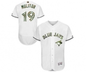 Men's Majestic Toronto Blue Jays #19 Paul Molitor Authentic White 2016 Memorial Day Fashion Flex Base MLB Jersey Men's Majestic Toronto Blue Jays #19 Paul Molitor Authentic White 2016 Memorial Day Fashion Flex Base MLB Jersey