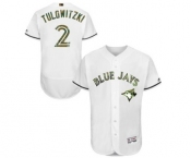 Men's Majestic Toronto Blue Jays #2 Troy Tulowitzki Authentic White 2016 Memorial Day Fashion Flex Base MLB Jersey Men's Majestic Toronto Blue Jays #2 Troy Tulowitzki Authentic White 2016 Memorial Day Fashion Flex Base MLB Jersey