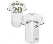Men's Majestic Toronto Blue Jays #20 Josh Donaldson Authentic White 2016 Memorial Day Fashion Flex Base MLB Jersey Men's Majestic Toronto Blue Jays #20 Josh Donaldson Authentic White 2016 Memorial Day Fashion Flex Base MLB Jersey