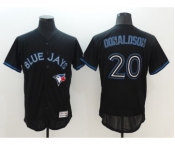 Men's Majestic Toronto Blue Jays #20 Josh Donaldson Lights Out Black Flexbase Authentic Collection MLB Jersey