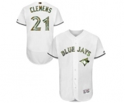 Men's Majestic Toronto Blue Jays #21 Roger Clemens Authentic White 2016 Memorial Day Fashion Flex Base MLB Jersey Men's Majestic Toronto Blue Jays #21 Roger Clemens Authentic White 2016 Memorial Day Fashion Flex Base MLB Jersey
