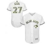 Men's Majestic Toronto Blue Jays #27 Brett Cecil Authentic White 2016 Memorial Day Fashion Flex Base MLB Jersey Men's Majestic Toronto Blue Jays #27 Brett Cecil Authentic White 2016 Memorial Day Fashion Flex Base MLB Jersey