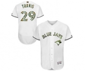 Men's Majestic Toronto Blue Jays #29 Devon Travis Authentic White 2016 Memorial Day Fashion Flex Base MLB Jersey Men's Majestic Toronto Blue Jays #29 Devon Travis Authentic White 2016 Memorial Day Fashion Flex Base MLB Jersey