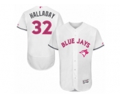 Men's Majestic Toronto Blue Jays #32 Roy Halladay Authentic White 2016 Mother's Day Fashion Flex Base MLB Jersey Men's Majestic Toronto Blue Jays #32 Roy Halladay Authentic White 2016 Mother's Day Fashion Flex Base MLB Jersey