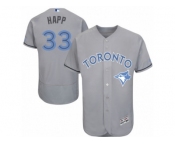 Men's Majestic Toronto Blue Jays #33 J.A. Happ Authentic Gray 2016 Father's Day Fashion Flex Base MLB Jersey Men's Majestic Toronto Blue Jays #33 J.A. Happ Authentic Gray 2016 Father's Day Fashion Flex Base MLB Jersey