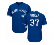 Men's Majestic Toronto Blue Jays #37 Jason Grilli Authentic Blue Team Logo Fashion MLB Jersey Men's Majestic Toronto Blue Jays #37 Jason Grilli Authentic Blue Team Logo Fashion MLB Jersey