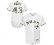 Men's Majestic Toronto Blue Jays #43 R.A. Dickey Authentic White 2016 Memorial Day Fashion Flex Base MLB Jersey Men's Majestic Toronto Blue Jays #43 R.A. Dickey Authentic White 2016 Memorial Day Fashion Flex Base MLB Jersey