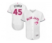 Men's Majestic Toronto Blue Jays #45 Drew Storen Authentic White 2016 Mother's Day Fashion Flex Base MLB Jersey Men's Majestic Toronto Blue Jays #45 Drew Storen Authentic White 2016 Mother's Day Fashion Flex Base MLB Jersey