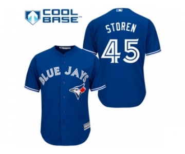 Men's Majestic Toronto Blue Jays #45 Drew Storen Replica Blue Alternate MLB Jersey