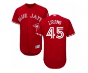 Men's Majestic Toronto Blue Jays #45 Francisco Liriano Red Flexbase Authentic Collection Canada Day MLB Jersey Men's Majestic Toronto Blue Jays #45 Francisco Liriano Red Flexbase Authentic Collection Canada Day MLB Jersey