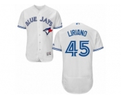 Men's Majestic Toronto Blue Jays #45 Francisco Liriano White Flexbase Authentic Collection MLB Jersey Men's Majestic Toronto Blue Jays #45 Francisco Liriano White Flexbase Authentic Collection MLB Jersey