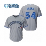 Men's Majestic Toronto Blue Jays #54 Roberto Osuna Authentic Grey Road MLB Jersey