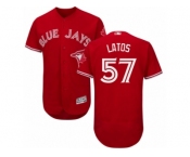Men's Majestic Toronto Blue Jays #57 Mat Latos Red Flexbase Authentic Collection Canada Day MLB Jersey Men's Majestic Toronto Blue Jays #57 Mat Latos Red Flexbase Authentic Collection Canada Day MLB Jersey