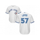 Men's Majestic Toronto Blue Jays #57 Mat Latos Replica White Home MLB Jersey