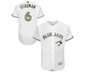 Men's Majestic Toronto Blue Jays #6 Marcus Stroman Authentic White 2016 Memorial Day Fashion Flex Base MLB Jersey Men's Majestic Toronto Blue Jays #6 Marcus Stroman Authentic White 2016 Memorial Day Fashion Flex Base MLB Jersey