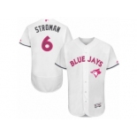 Men's Majestic Toronto Blue Jays #6 Marcus Stroman Authentic White 2016 Mother's Day Fashion Flex Base MLB Jersey Men's Majestic Toronto Blue Jays #6 Marcus Stroman Authentic White 2016 Mother's Day Fashion Flex Base MLB Jersey