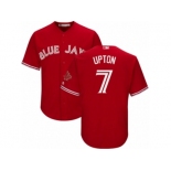 Men's Majestic Toronto Blue Jays #7 B.J. Upton Replica Red Canada Day Cool Base MLB Jersey Men's Majestic Toronto Blue Jays #7 B.J. Upton Replica Red Canada Day Cool Base MLB Jersey