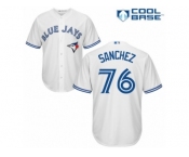 Men's Majestic Toronto Blue Jays #76 Tony Sanchez Replica White Home MLB Jersey Men's Majestic Toronto Blue Jays #76 Tony Sanchez Replica White Home MLB Jersey
