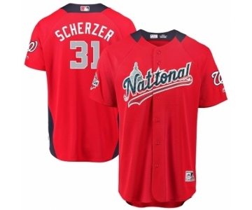 Men's Majestic Washington Nationals #31 Max Scherzer Game Red National League 2018 MLB All-Star MLB Jersey