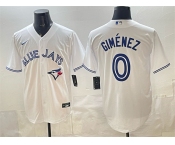 Men's Toronto Blue Jays #0 Andrés Giménez White 2025 Cool Base Stitched Baseball Jersey