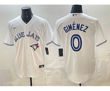 Men's Toronto Blue Jays #0 Andrés Giménez White 2025 Cool Base Stitched Baseball Jersey