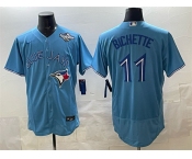 Men's Toronto Blue Jays #11 Bo Bichette Blue 2025 World Series Flex Base Stitched Baseball Jersey Men's Toronto Blue Jays #11 Bo Bichette Blue 2025 World Series Flex Base Stitched Baseball Jersey