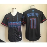 Men's Toronto Blue Jays #11 Bo Bichette Navy 2024 City Connect Limited Stitched Baseball Jersey Men's Toronto Blue Jays #11 Bo Bichette Navy 2024 City Connect Limited Stitched Baseball Jersey