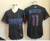 Men's Toronto Blue Jays #11 Bo Bichette Navy 2024 City Connect Limited Stitched Baseball Jersey