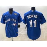 Men's Toronto Blue Jays #11 Bo Bichette Royal 2025 World Series Cool Base Stitched Baseball Jersey Men's Toronto Blue Jays #11 Bo Bichette Royal 2025 World Series Cool Base Stitched Baseball Jersey