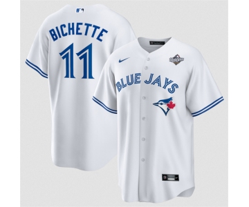Men's Toronto Blue Jays #11 Bo Bichette White 2025 World Series Home Cool Base Stitched Jersey