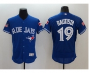 Men's Toronto Blue Jays #19 Jose Bautista Majestic Blue Fashion Stars & Stripes Flex Base Player Jersey Men's Toronto Blue Jays #19 Jose Bautista Majestic Blue Fashion Stars & Stripes Flex Base Player Jersey