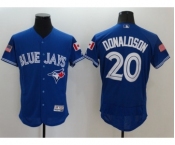 Men's Toronto Blue Jays #20 Josh Donaldson Majestic Blue Fashion Stars & Stripes Flex Base Player Jersey Men's Toronto Blue Jays #20 Josh Donaldson Majestic Blue Fashion Stars & Stripes Flex Base Player Jersey