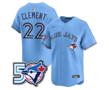Men's Toronto Blue Jays #22 Ernie Clement 50th Anniversary Alternate Limited Jersey