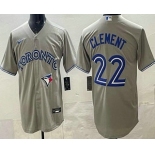 Men's Toronto Blue Jays #22 Ernie Clement Gray Cool Base Jersey