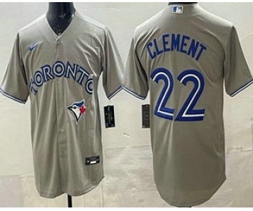 Men's Toronto Blue Jays #22 Ernie Clement Gray Cool Base Jersey