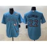 Men's Toronto Blue Jays #22 Ernie Clement Royal 2025 World Series Cool Base Stitched Baseball Jersey Men's Toronto Blue Jays #22 Ernie Clement Royal 2025 World Series Cool Base Stitched Baseball Jersey