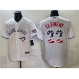 Men's Toronto Blue Jays #22 Ernie Clement White 2026 USA 250 Fourth of July Stitched Baseball Jersey Men's Toronto Blue Jays #22 Ernie Clement White 2026 USA 250 Fourth of July Stitched Baseball Jersey